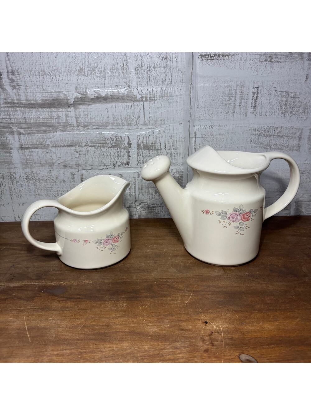 Vintage Pfaltzgraff Trousseau Watering Can and Creamer Pitcher Set